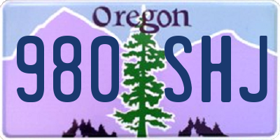 OR license plate 980SHJ