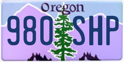 OR license plate 980SHP