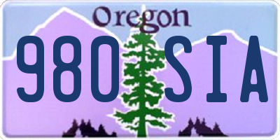 OR license plate 980SIA