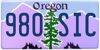 OR license plate 980SIC