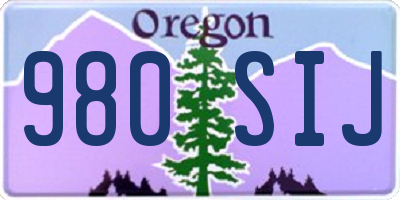 OR license plate 980SIJ