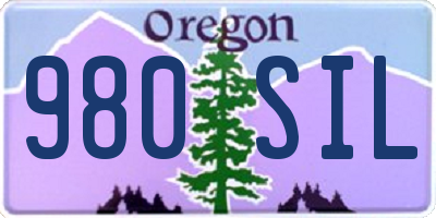 OR license plate 980SIL