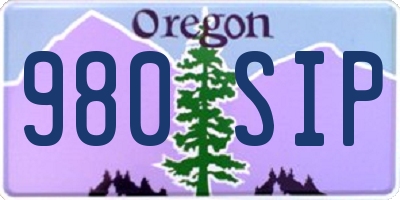 OR license plate 980SIP