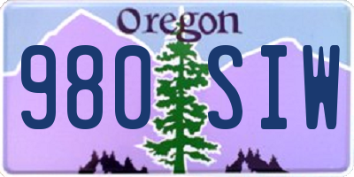 OR license plate 980SIW