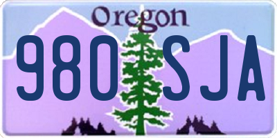 OR license plate 980SJA