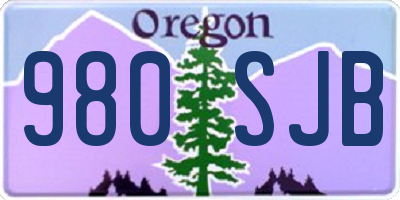 OR license plate 980SJB