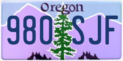 OR license plate 980SJF