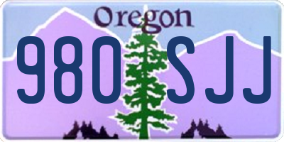 OR license plate 980SJJ