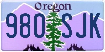 OR license plate 980SJK