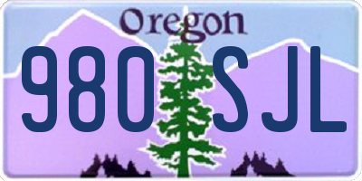OR license plate 980SJL