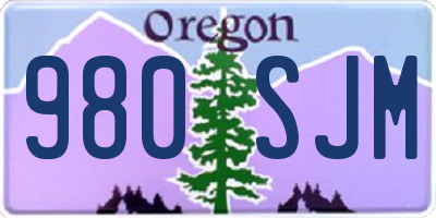 OR license plate 980SJM