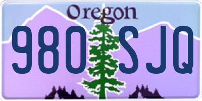 OR license plate 980SJQ