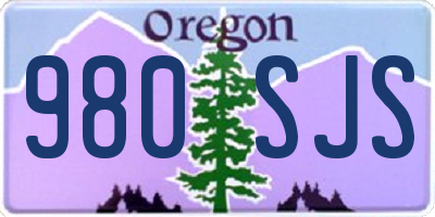 OR license plate 980SJS