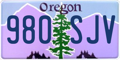 OR license plate 980SJV