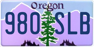 OR license plate 980SLB
