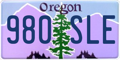 OR license plate 980SLE
