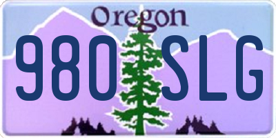 OR license plate 980SLG