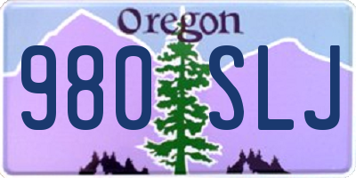 OR license plate 980SLJ