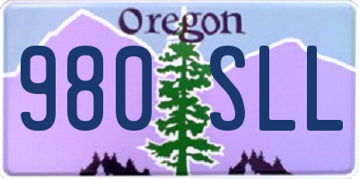 OR license plate 980SLL