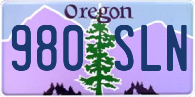 OR license plate 980SLN