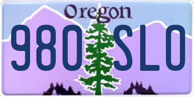 OR license plate 980SLO