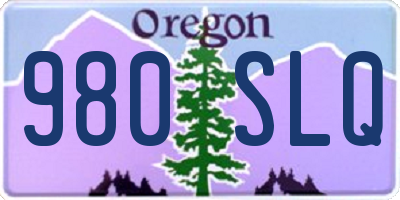 OR license plate 980SLQ
