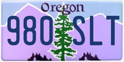 OR license plate 980SLT