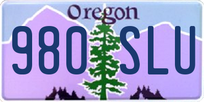 OR license plate 980SLU