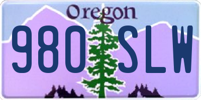 OR license plate 980SLW