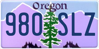 OR license plate 980SLZ