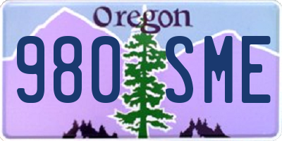 OR license plate 980SME