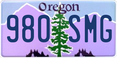 OR license plate 980SMG