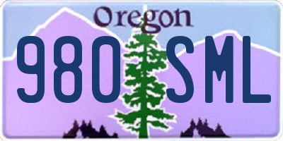 OR license plate 980SML
