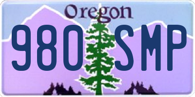 OR license plate 980SMP