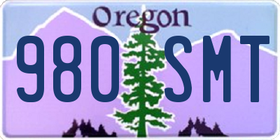 OR license plate 980SMT