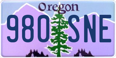 OR license plate 980SNE