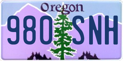 OR license plate 980SNH