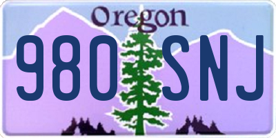 OR license plate 980SNJ