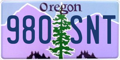 OR license plate 980SNT