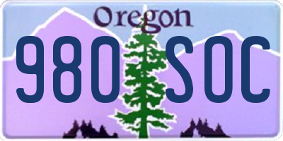 OR license plate 980SOC
