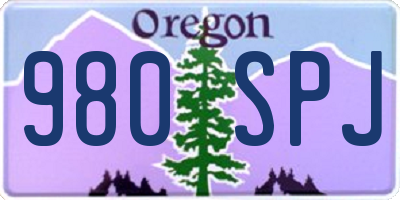 OR license plate 980SPJ