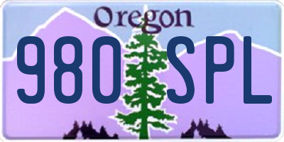OR license plate 980SPL