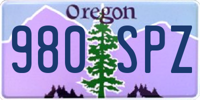 OR license plate 980SPZ