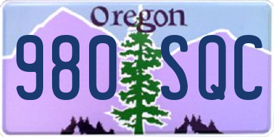 OR license plate 980SQC