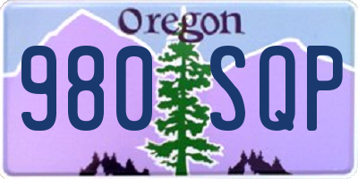 OR license plate 980SQP
