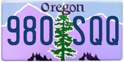 OR license plate 980SQQ