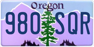 OR license plate 980SQR