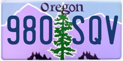 OR license plate 980SQV
