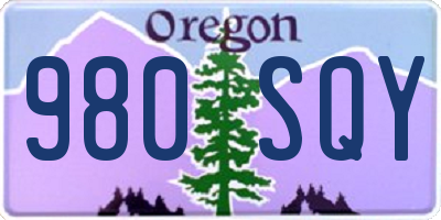 OR license plate 980SQY