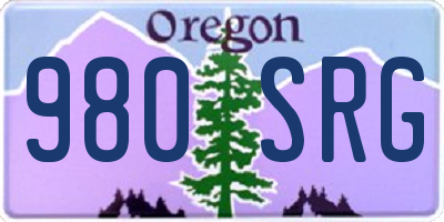OR license plate 980SRG